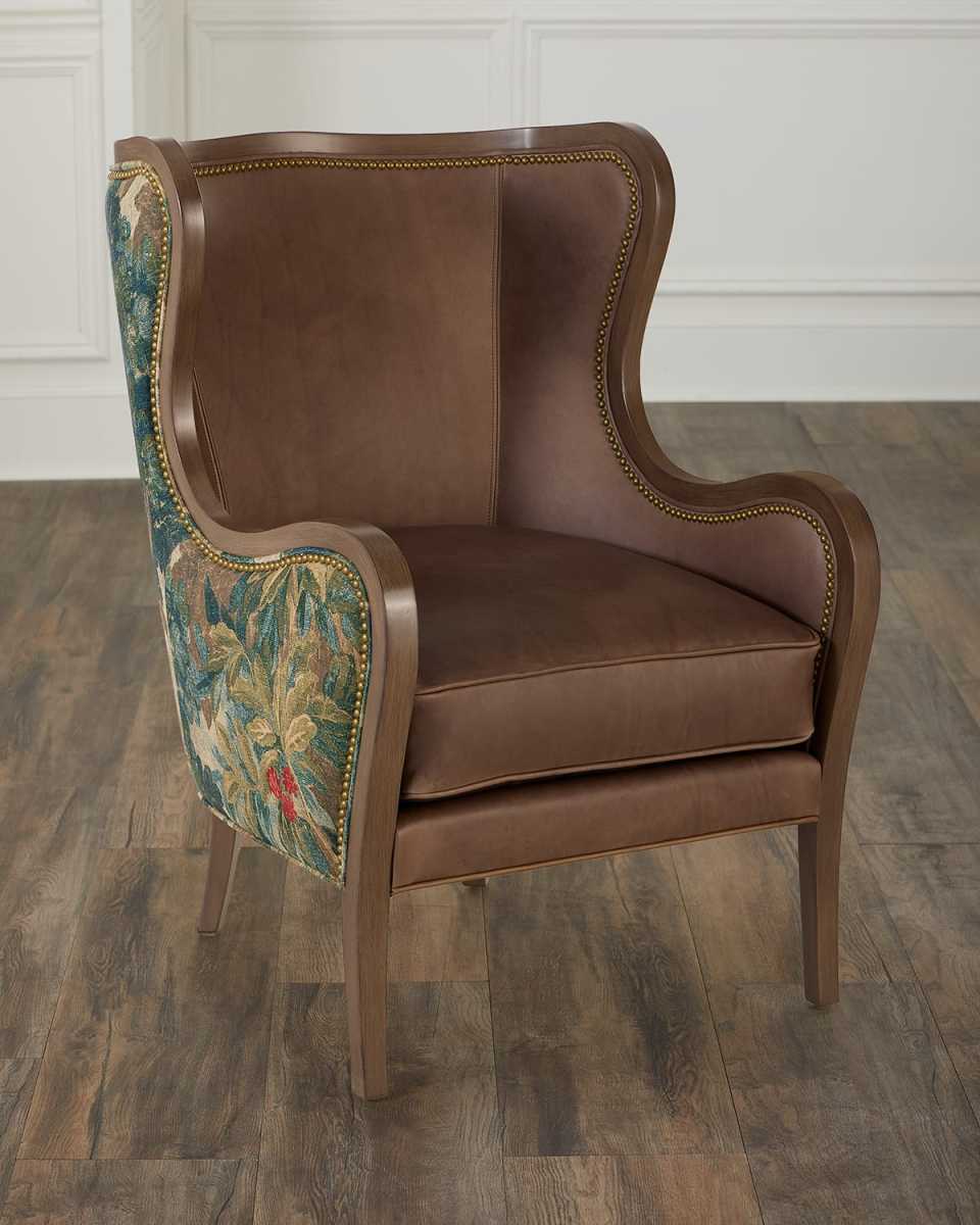 Wycliffe Leather Wing Chair
